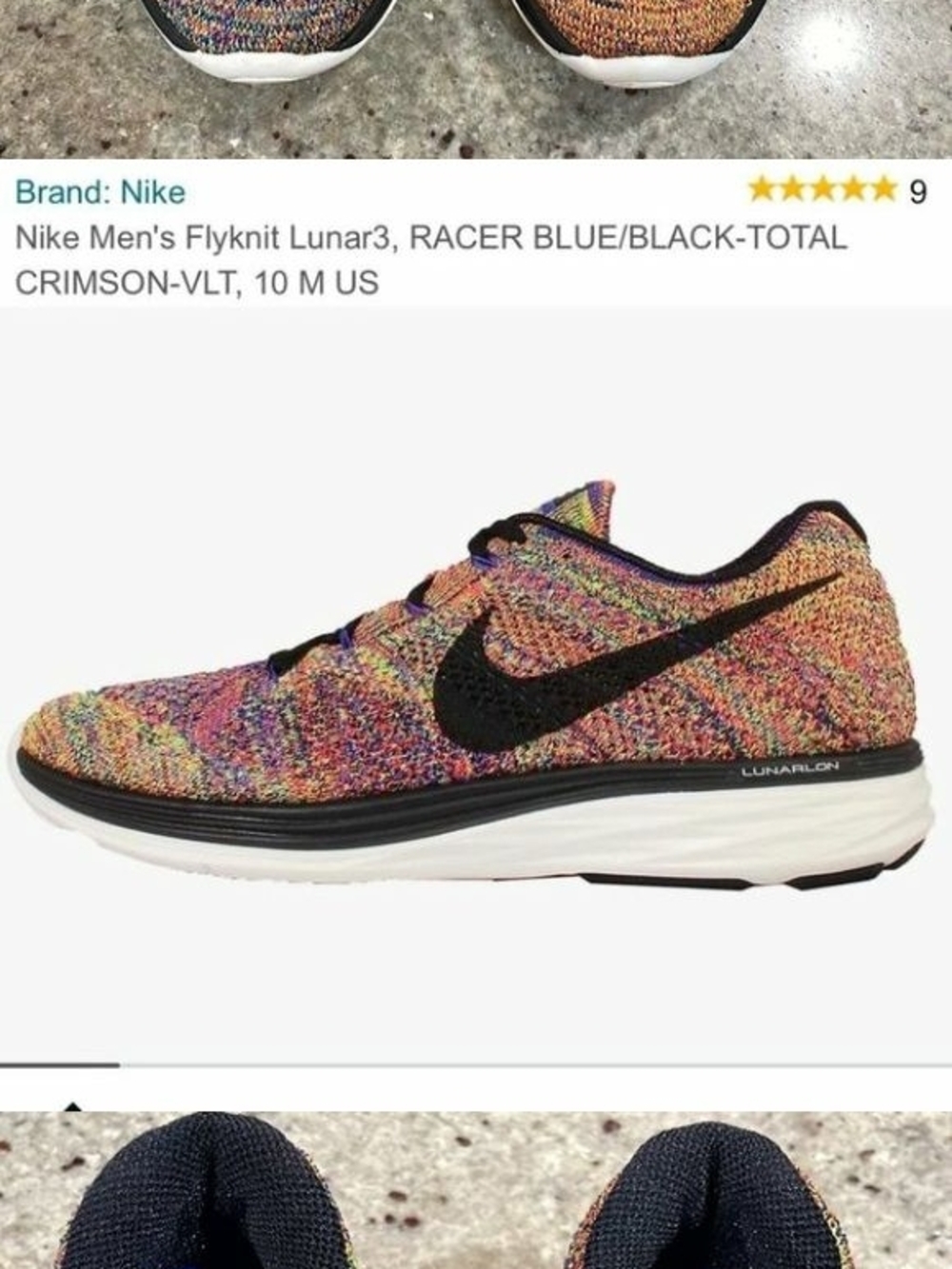 Nike Multicolor Flyknit Running Sneakers LUNAR 3